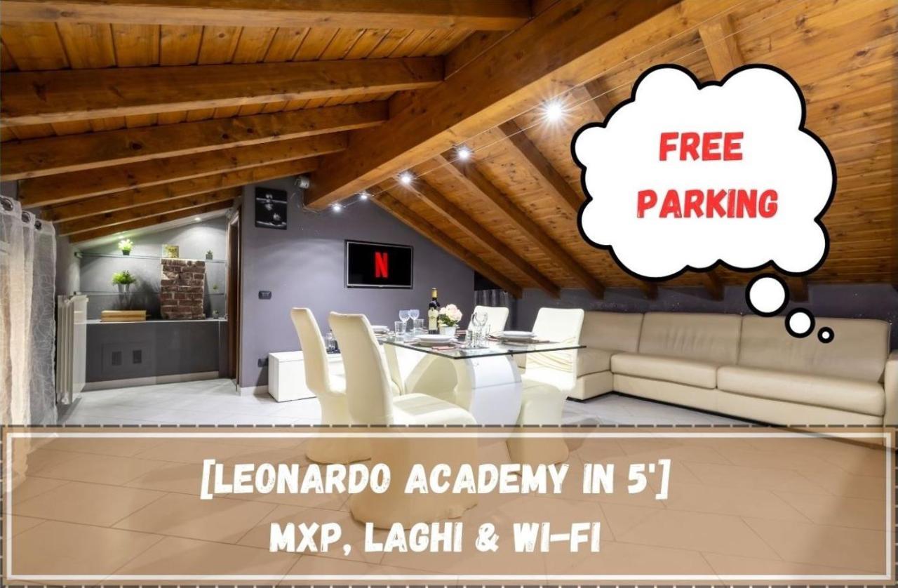 Leonardo Academy In 5' - Parcheggio Gratis - Laghi & Wi-Fi Apartman Sesto Calende Kültér fotó